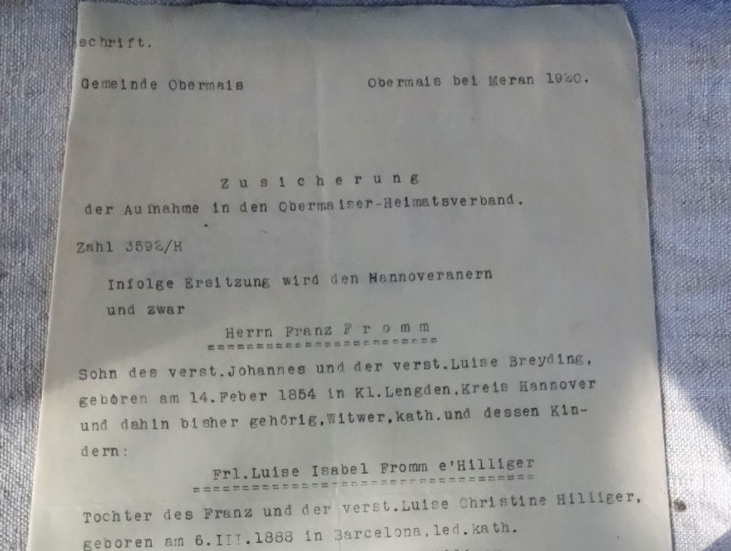 Nachweis vom Heimatverband